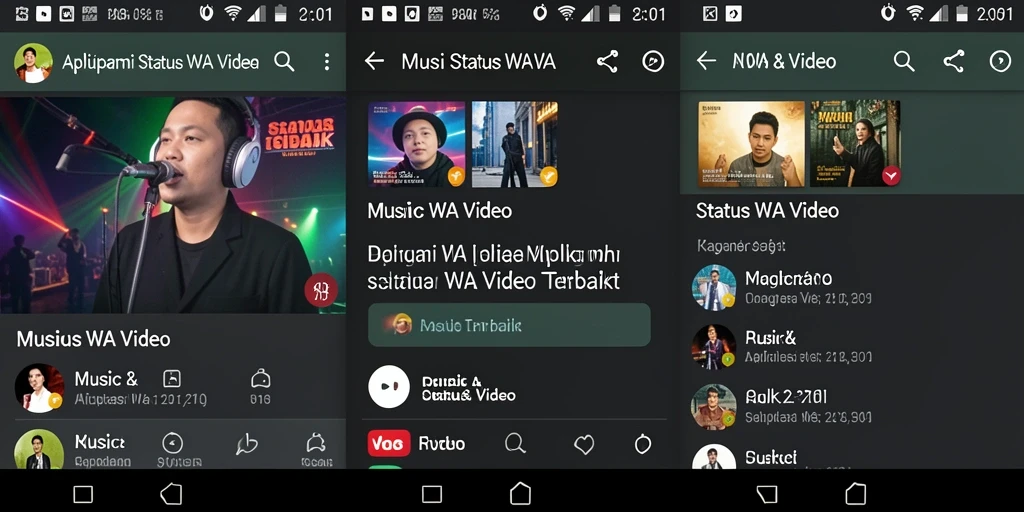 Tampilan antarmuka aplikasi BARU01 untuk Status WA Video.