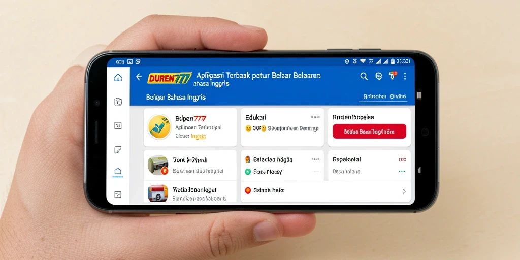 Antarmuka DUREN777 yang intuitif untuk belajar Bahasa Inggris.