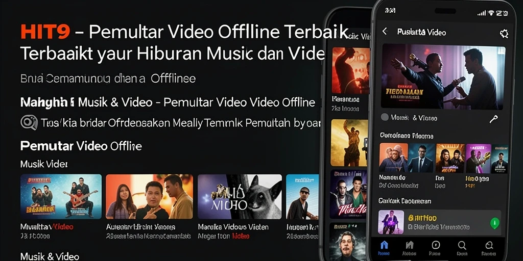 Tampilan antarmuka HIT9 dengan fungsi pemutar video offline yang intuitif.