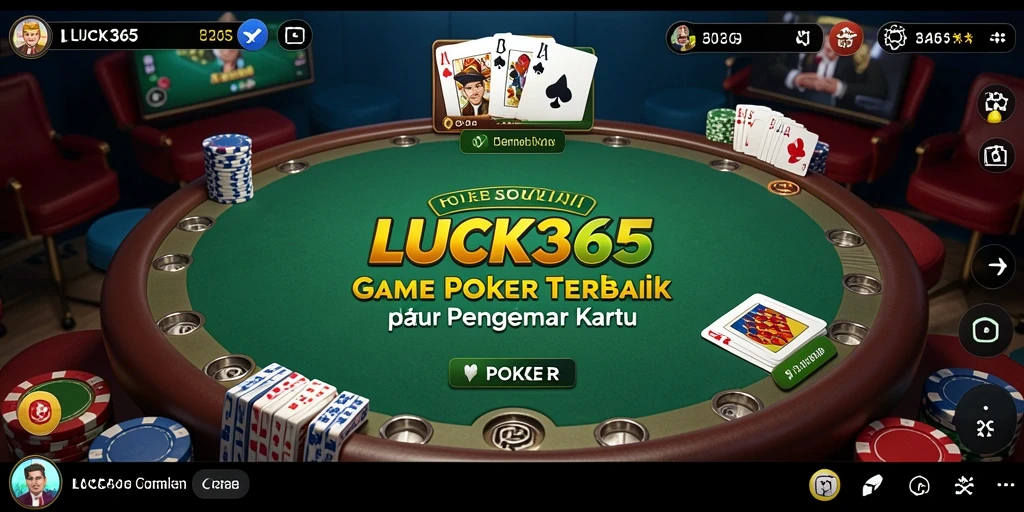 Tampilan antarmuka permainan Poker yang menarik dan interaktif di LUCK365.