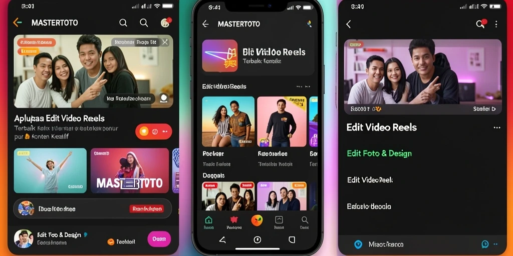 Antarmuka MASTERTOTO untuk mengedit Video Reels yang menarik dan intuitif.