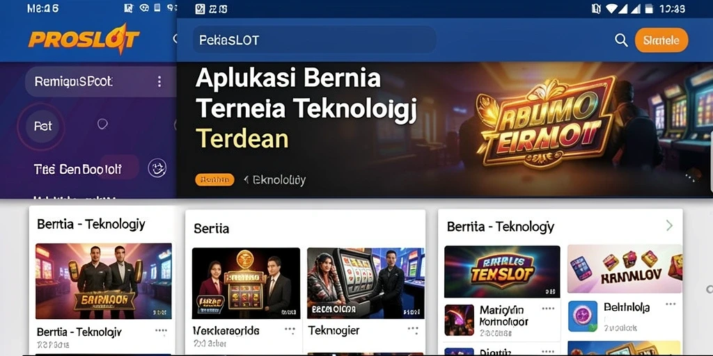 Tampilan antarmuka aplikasi PROSLOT yang modern dan user-friendly.
