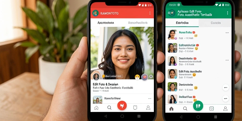 Tampilan antarmuka <strong>RAWONTOTO</strong> yang user-friendly dalam mengedit foto aesthetic.