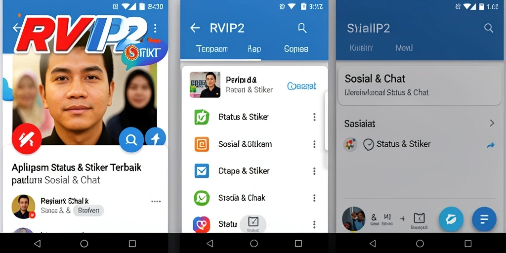 Tampilan antarmuka RVIP2 yang ramah pengguna dengan beragam stiker.
